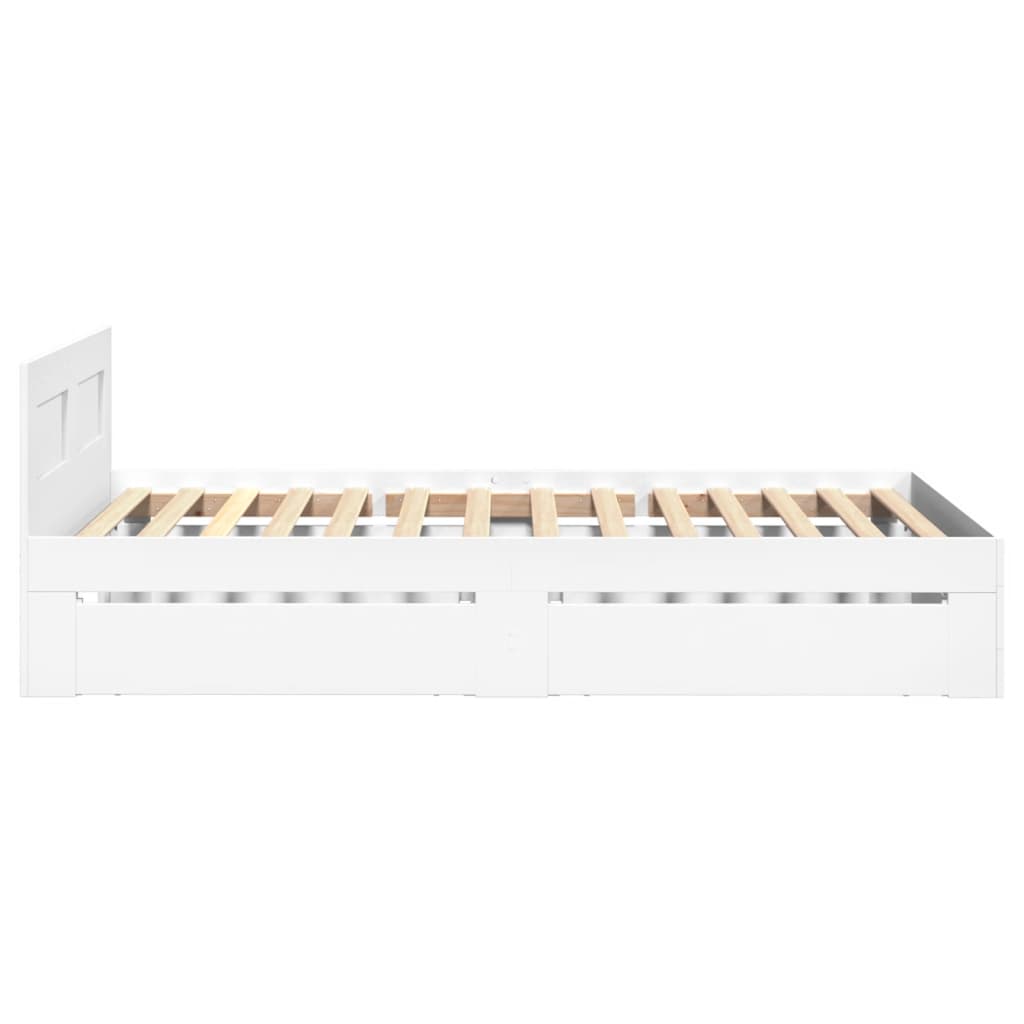 Bedframe met hoofdeinde zonder matras 90x200 cm wit