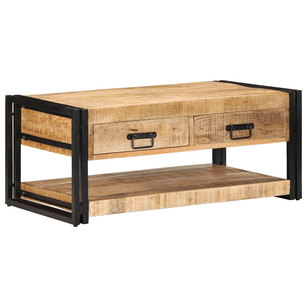 Salontafel 90x50x38 cm massief ruw mangohout