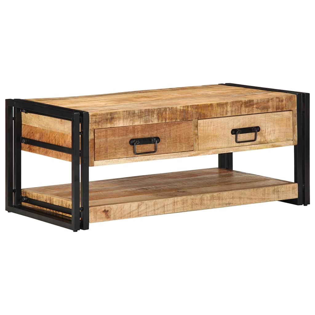Salontafel 90x50x38 cm massief ruw mangohout