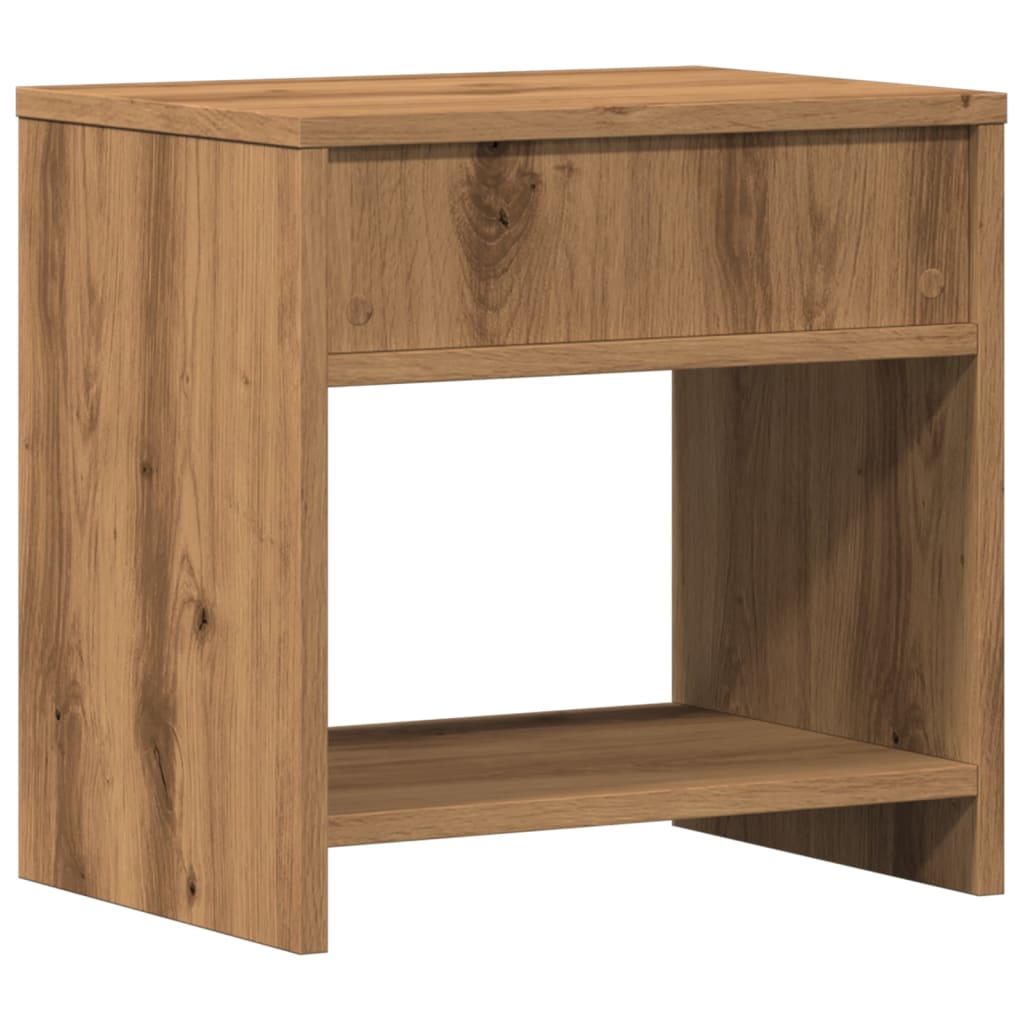 Nachtkastjes 2 st 40x30x40 cm bewerkt hout artisanaal eiken