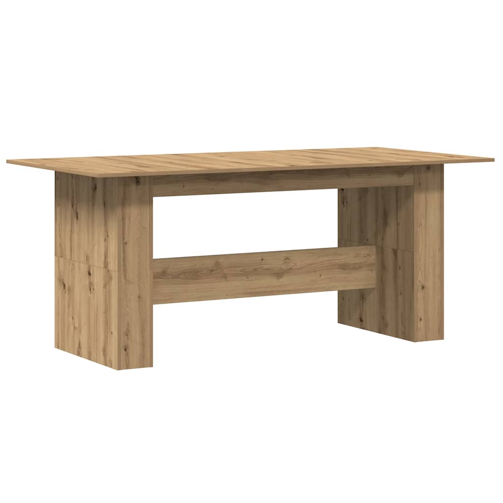 Eettafel 180x90x76 cm bewerkt hout ambachtelijk eikenkleur