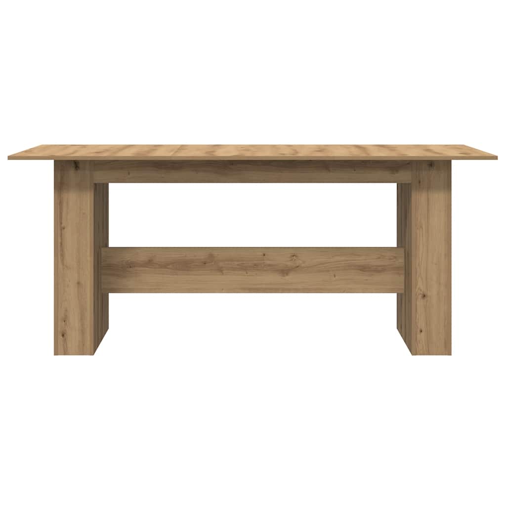 Eettafel 180x90x76 cm bewerkt hout ambachtelijk eikenkleur