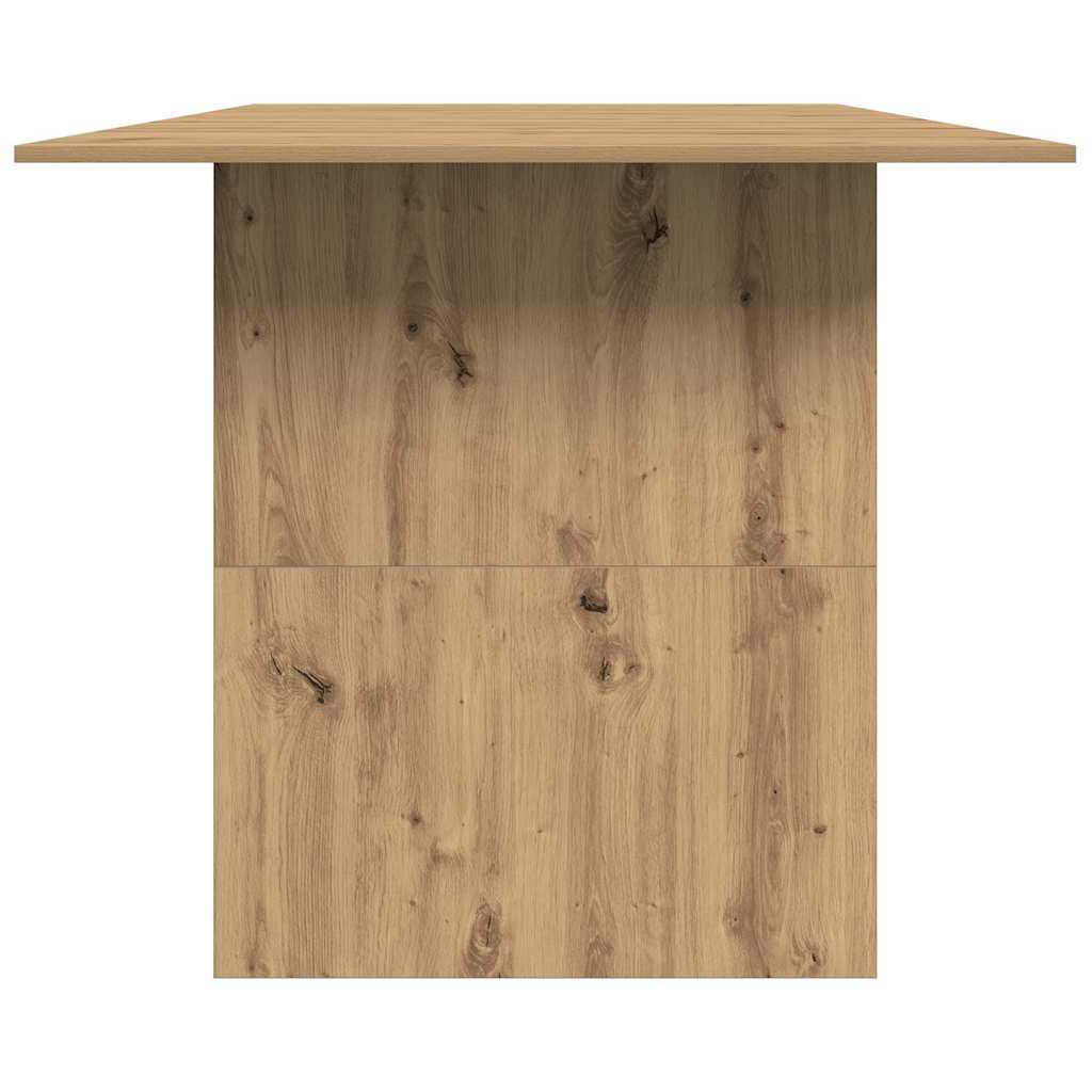 Eettafel 180x90x76 cm bewerkt hout ambachtelijk eikenkleur