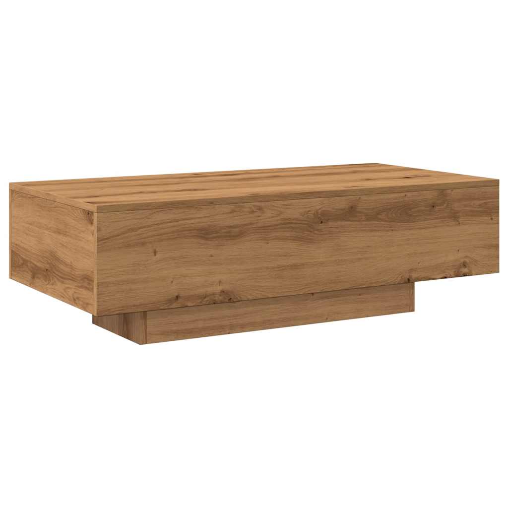 Salontafel 100x49,5x31 cm bewerkt hout artisanaal eikenkleur