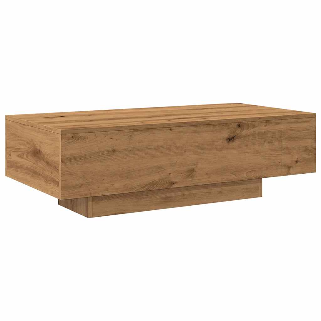 Salontafel 100x49,5x31 cm bewerkt hout artisanaal eikenkleur