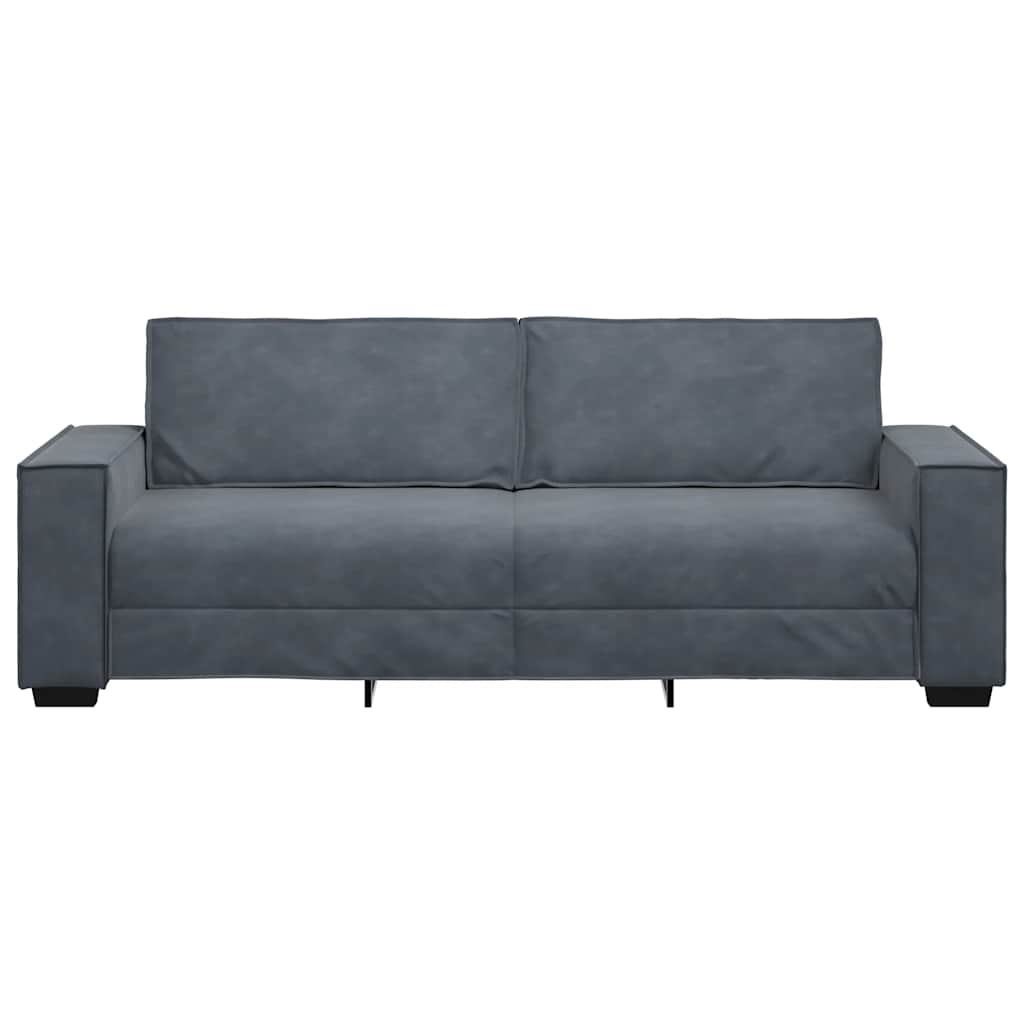 Driezitsbank 180 cm fluweel donkergrijs