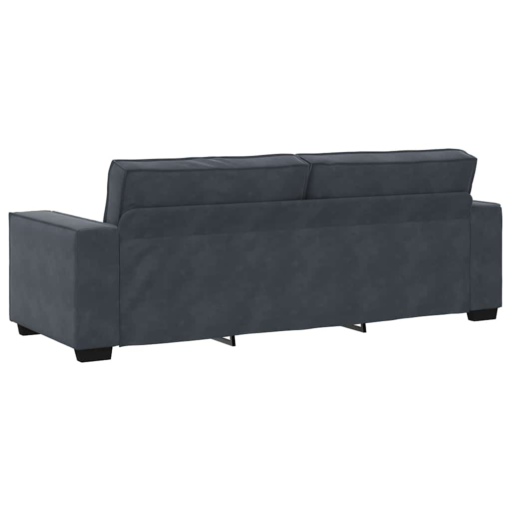 Driezitsbank 180 cm fluweel donkergrijs