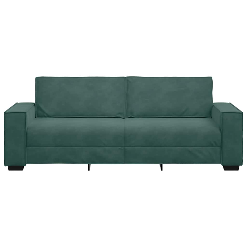 Driezitsbank 180 cm fluweel donkergroen