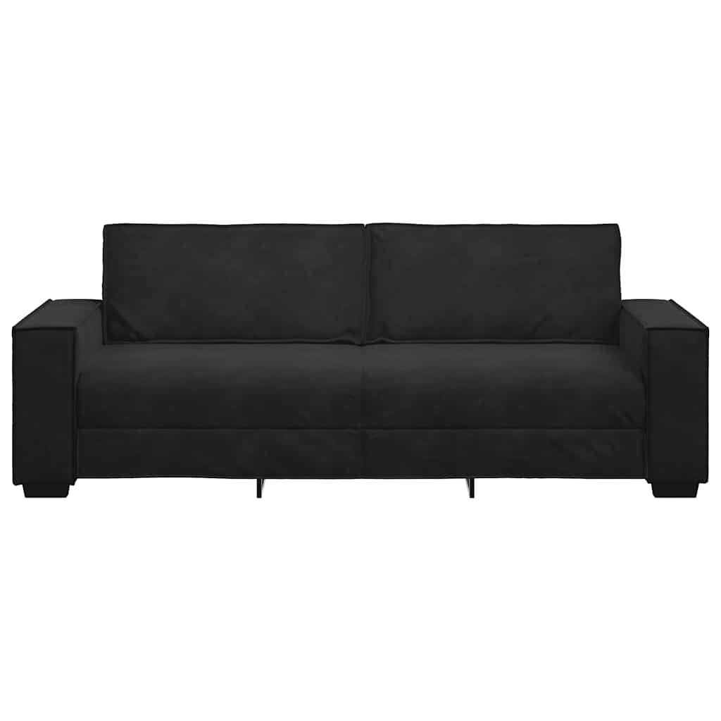 Driezitsbank 180 cm fluweel zwart