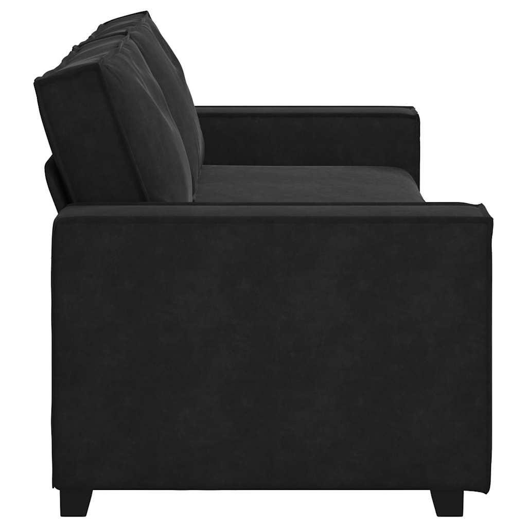 Driezitsbank 180 cm fluweel zwart