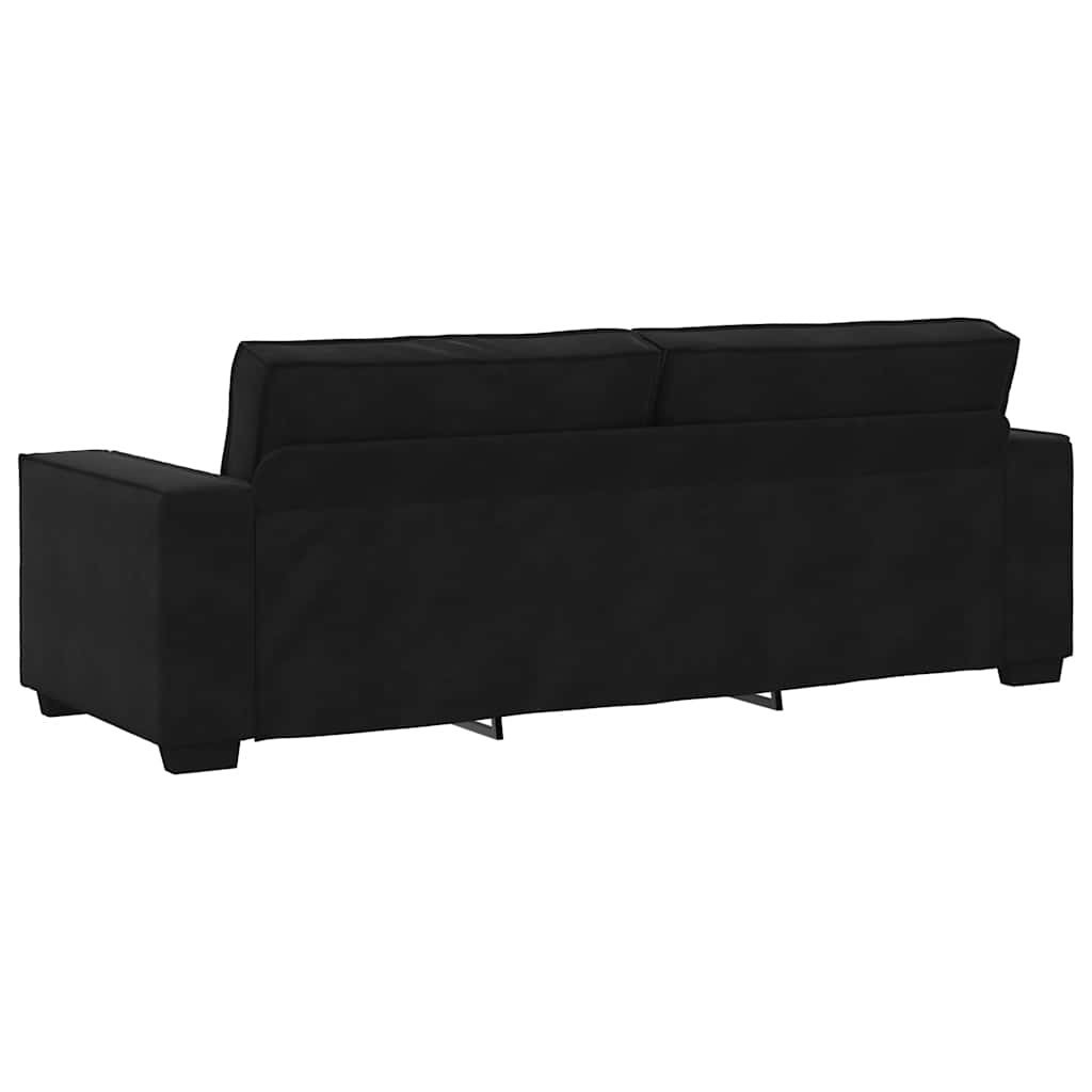 Driezitsbank 180 cm fluweel zwart