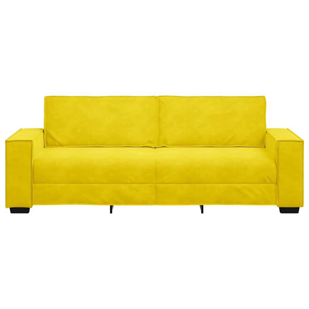 Driezitsbank 180 cm fluweel geel