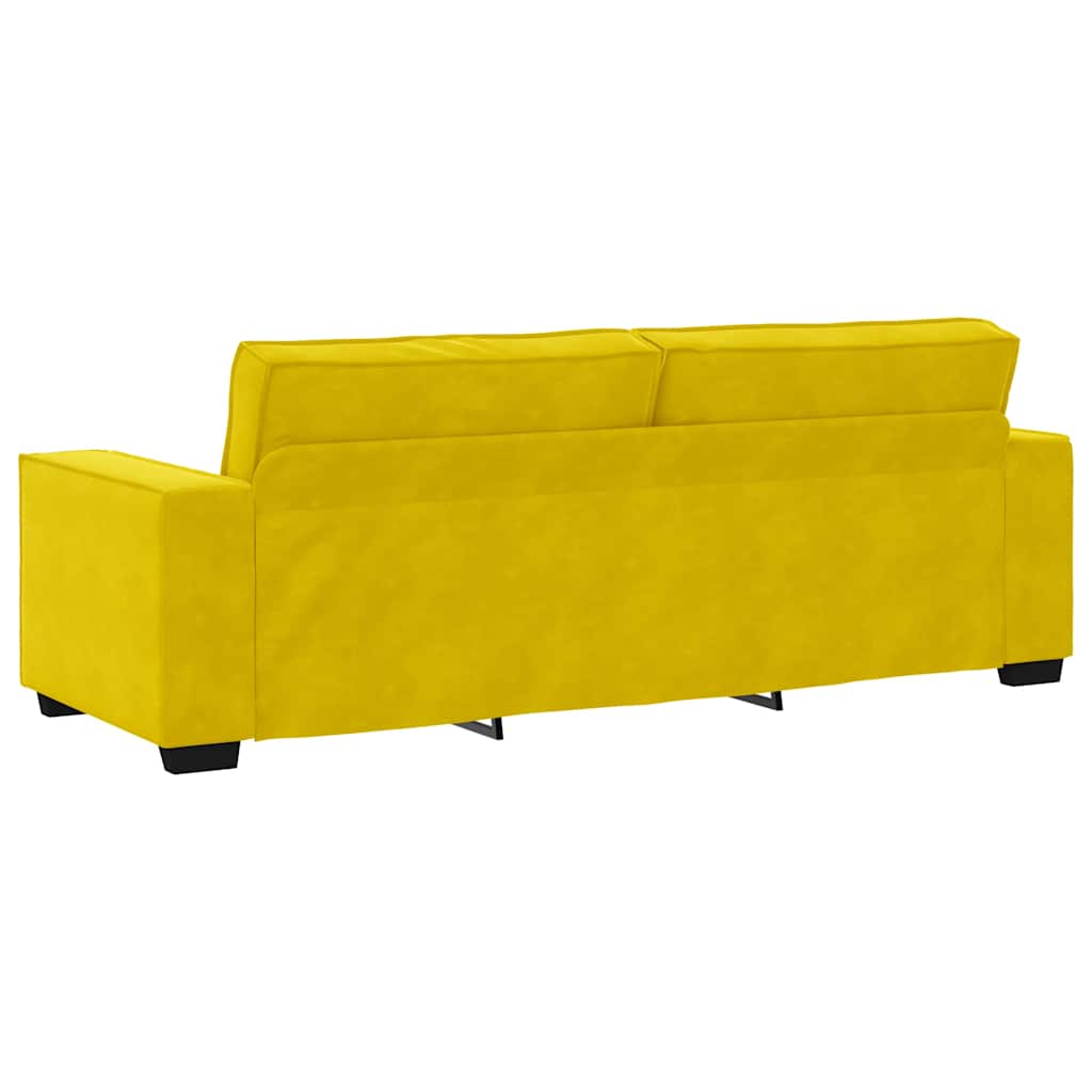 Driezitsbank 180 cm fluweel geel