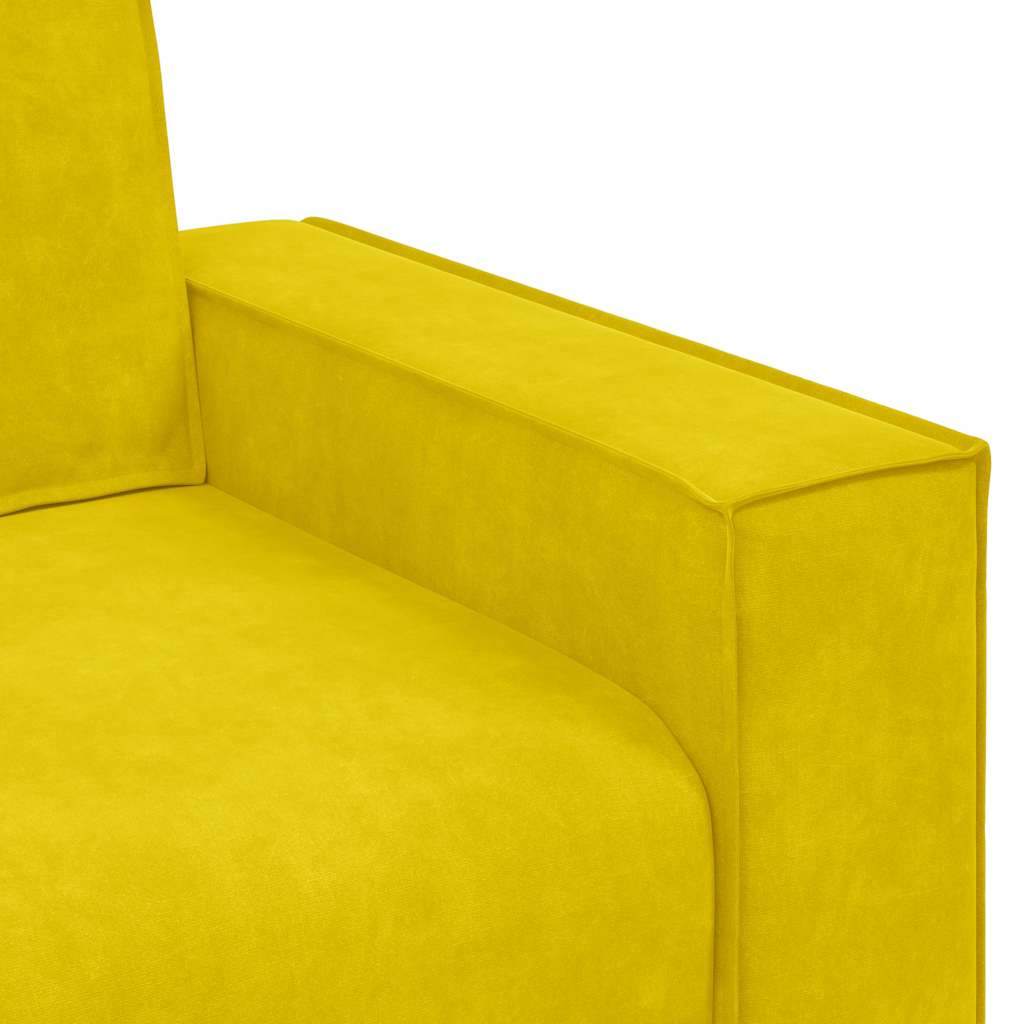 Driezitsbank 180 cm fluweel geel