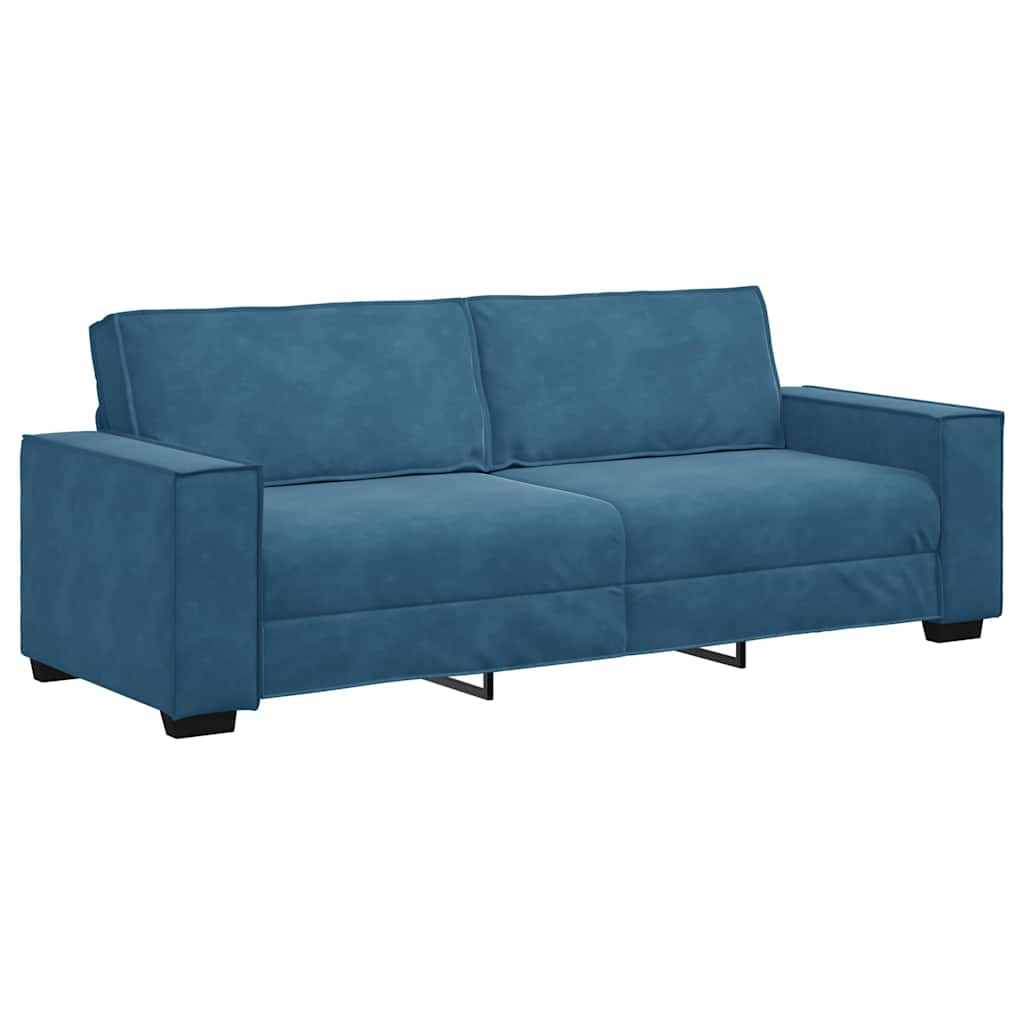Driezitsbank 180 cm fluweel blauw