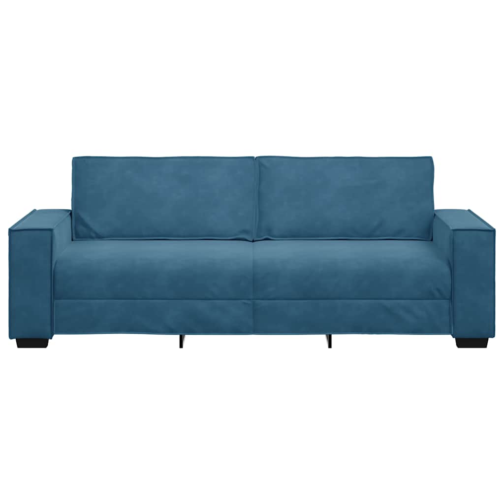 Driezitsbank 180 cm fluweel blauw