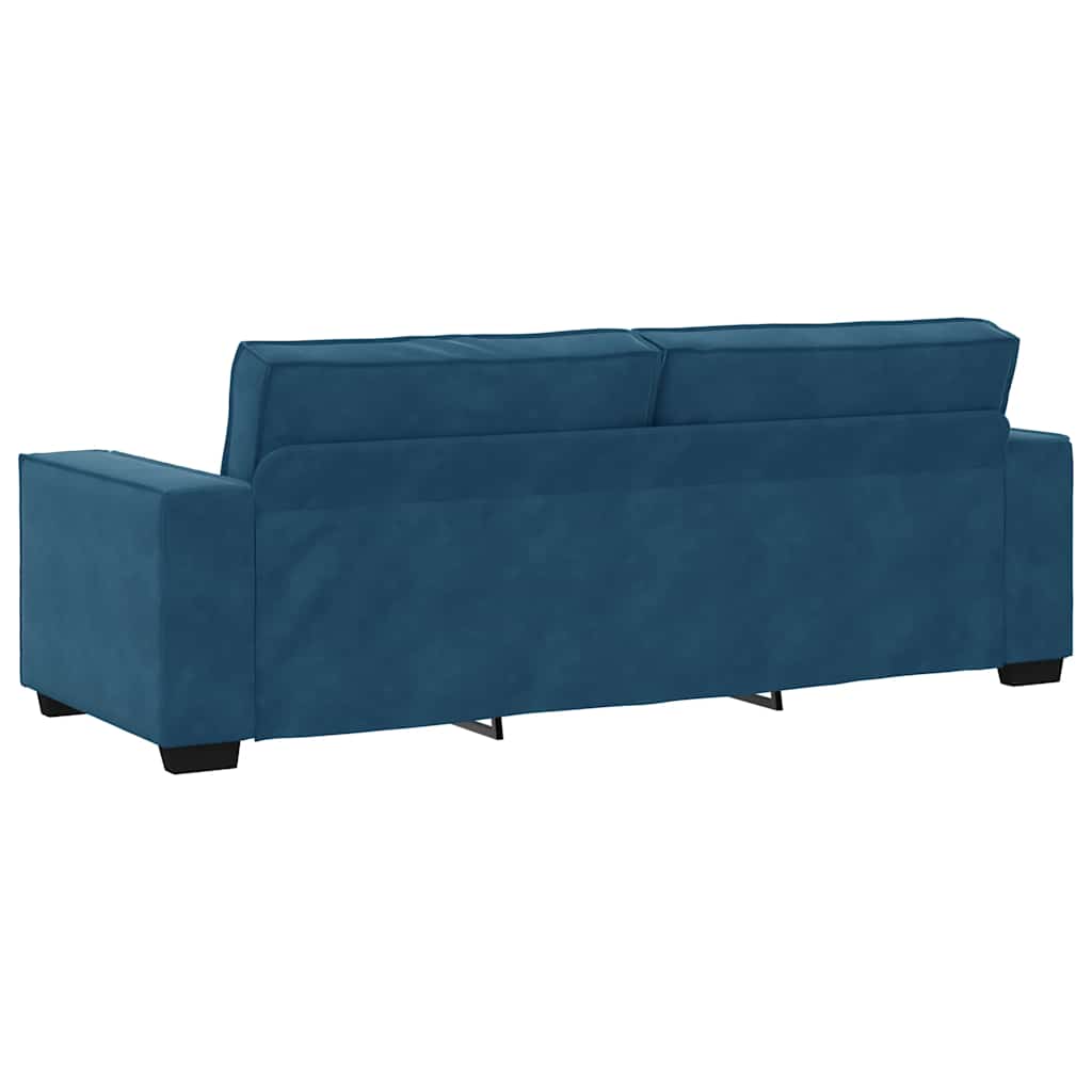 Driezitsbank 180 cm fluweel blauw