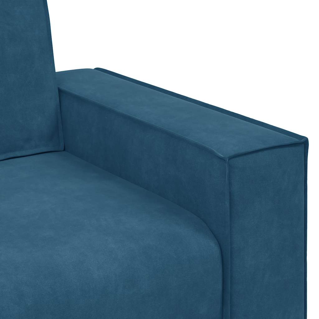 Driezitsbank 180 cm fluweel blauw