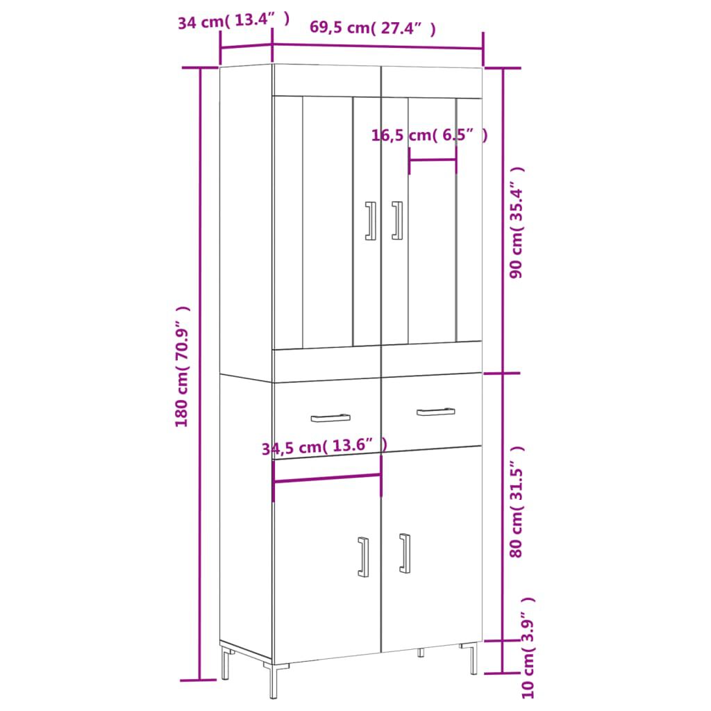Hoge kast - Wit hout