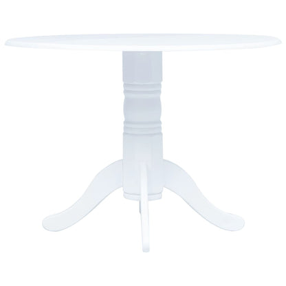 Eettafel 106 cm massief rubberhout wit