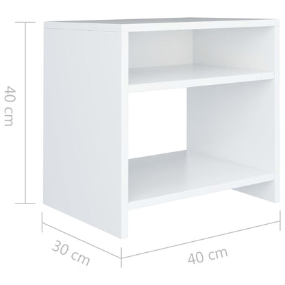 Nachtkastjes 2 st 40x30x40 cm bewerkt hout wit