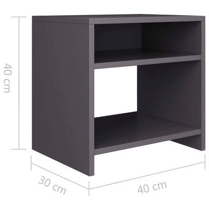Nachtkastjes 2 st 40x30x40 cm bewerkt hout grijs