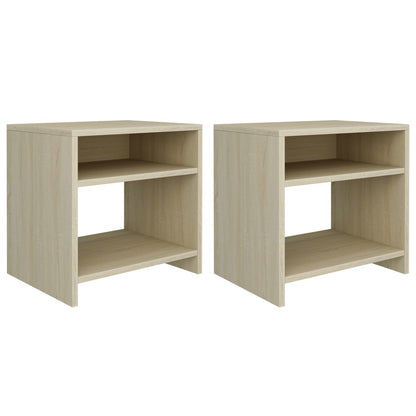 Nachtkastjes 2 st 40x30x40 cm bewerkt hout sonoma eikenkleurig