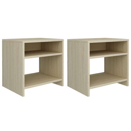 Nachtkastjes 2 st 40x30x40 cm bewerkt hout sonoma eikenkleurig