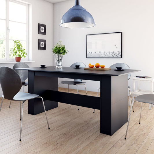 Eettafel 180x90x76 cm spaanplaat zwart