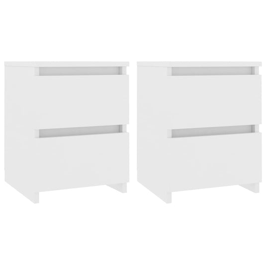 Nachtkastjes 2 st 30x30x40 cm bewerkt hout wit