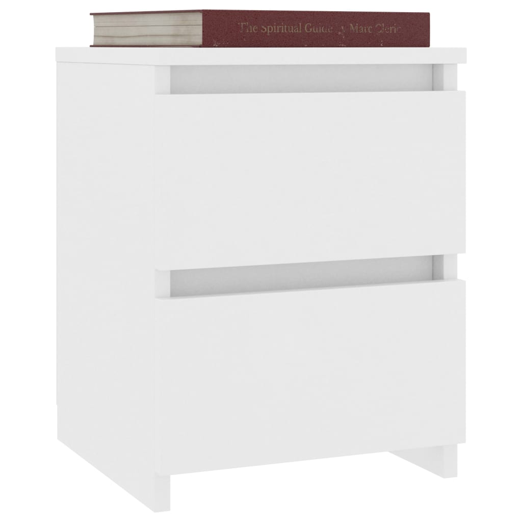 Nachtkastjes 2 st 30x30x40 cm bewerkt hout wit