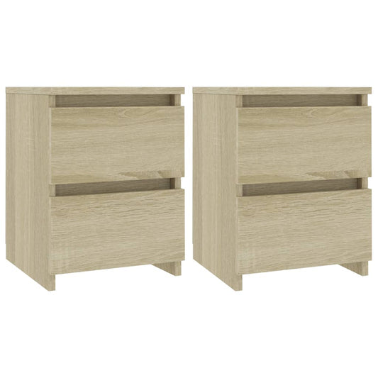 Nachtkastjes 2 st 30x30x40 cm bewerkt hout sonoma eikenkleurig