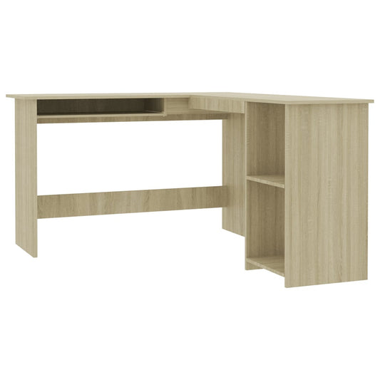 Hoekbureau L-vormig 120x140x75cm bewerkt hout sonoma eikenkleur