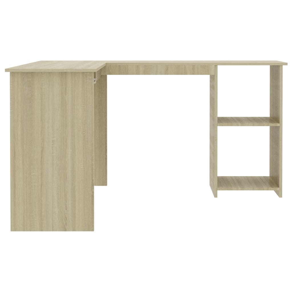 Hoekbureau L-vormig 120x140x75cm bewerkt hout sonoma eikenkleur