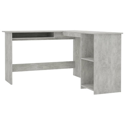 Hoekbureau L-vormig 120x140x75 cm bewerkt hout betongrijs