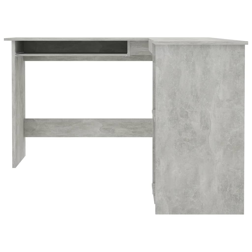 Hoekbureau L-vormig 120x140x75 cm bewerkt hout betongrijs
