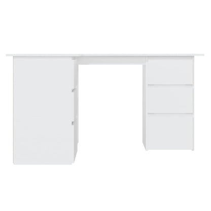 Hoekbureau 145x100x76 cm bewerkt hout wit