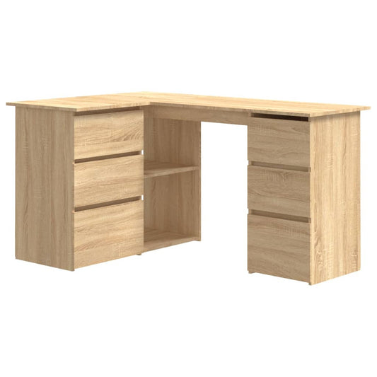 Hoekbureau 145x100x76 cm bewerkt hout sonoma eikenkleurig