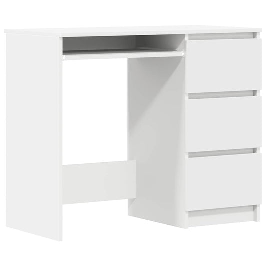 Bureau 90x45x76 cm bewerkt hout wit