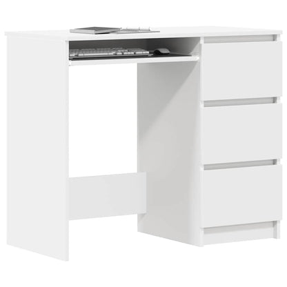Bureau 90x45x76 cm bewerkt hout wit
