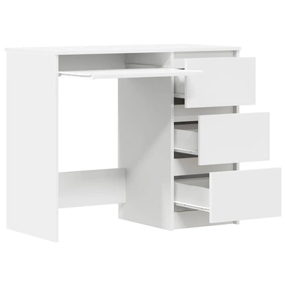 Bureau 90x45x76 cm bewerkt hout wit