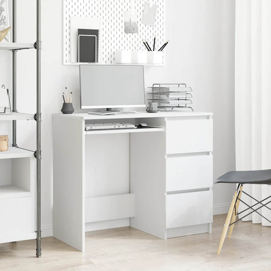 Bureau 90x45x76 cm bewerkt hout wit