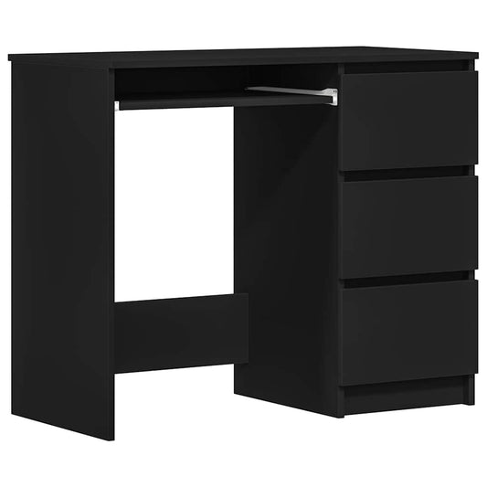 Bureau 90x45x76 cm bewerkt hout zwart