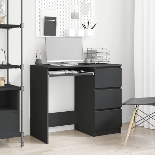 Bureau 90x45x76 cm bewerkt hout zwart