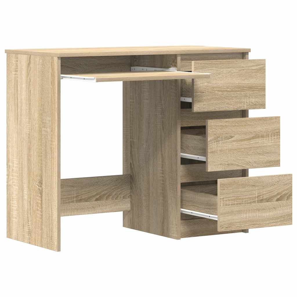 Bureau 90x45x76 cm bewerkt hout sonoma eikenkleurig
