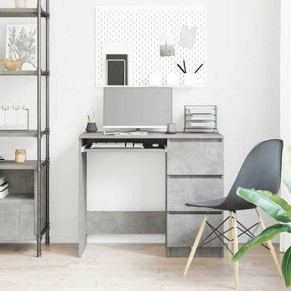 Bureau 90x45x76 cm bewerkt hout betongrijs