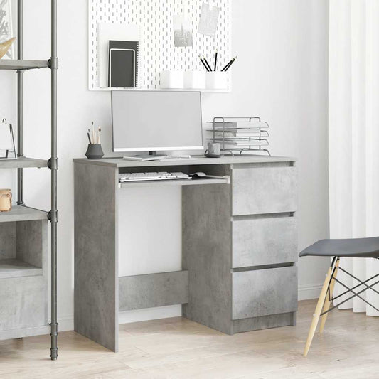Bureau 90x45x76 cm bewerkt hout betongrijs