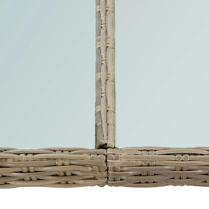 Tuintafel 200x100x74 cm glas en poly rotan bruin