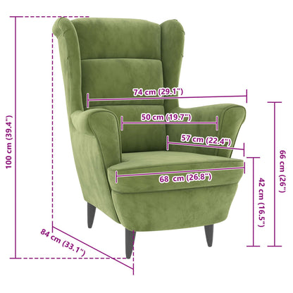 Fluweel lichtgroene fauteuil