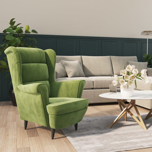 Fluweel lichtgroene fauteuil